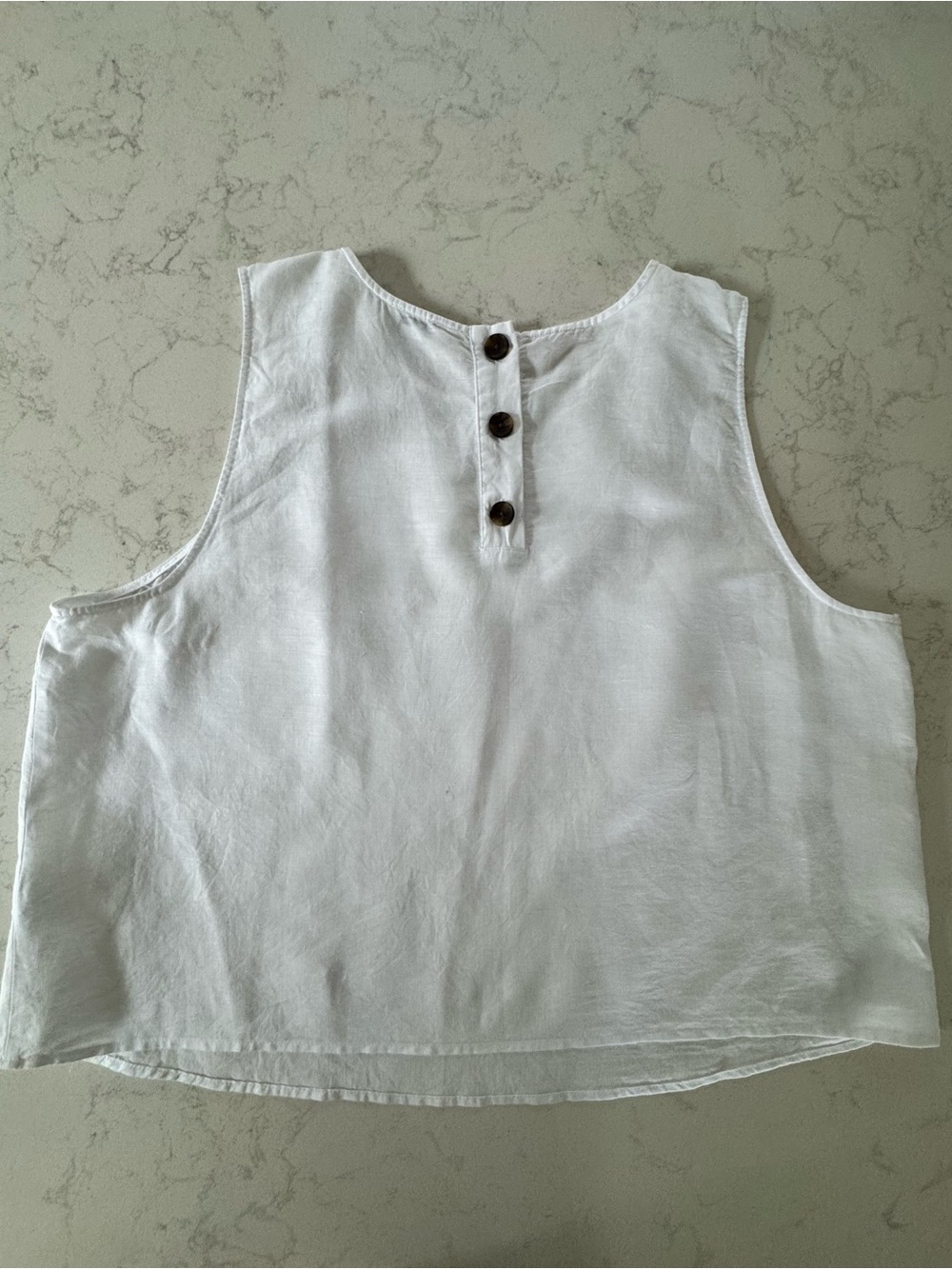J. Crew White Linen Blenc Sleeveless Top - Picture 4 of 6